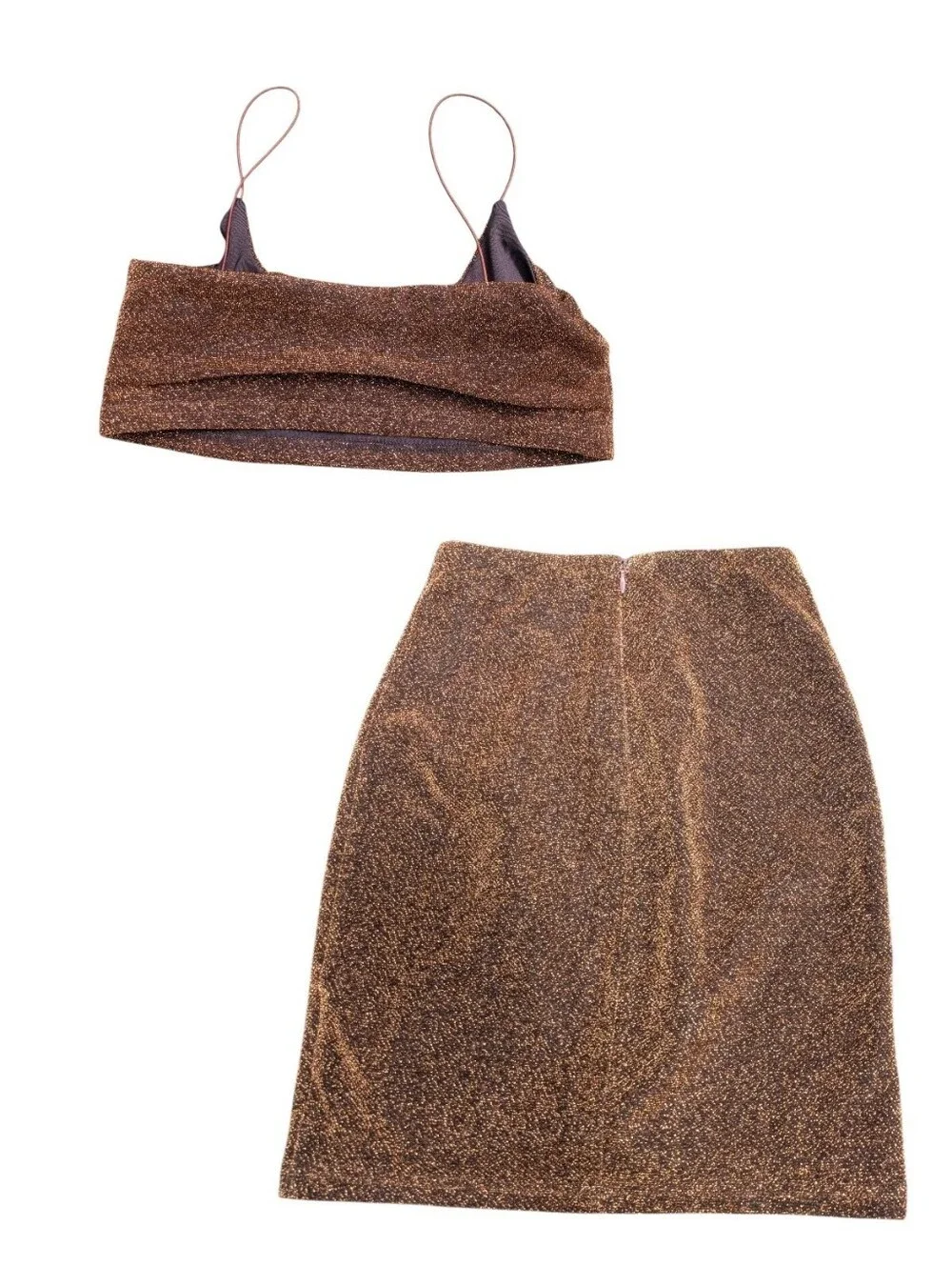 Babyboo Bronze Metallic Skirt Set - Picture 2 of 6